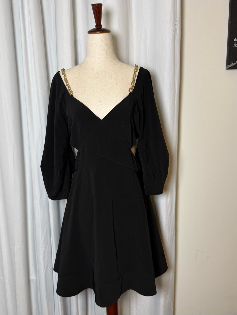 Jonathan Simkhai Lyla Black Chain Strap Cutout Dress NWT 6 - Picture 4 of 15